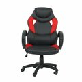 Kd Gabinetes Black & Red 27 x 28 x 42-46 in. Faux Leather Office Chair KD3700165